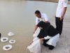 Tebar 5 Ribu Benih Ikan Nila Merah di Taman Instagrammable Muba