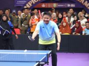Tenis Meja Kepala Daerah di PORNAS XVII KORPRI, Herman Deru Buktikan Semangat Sportivitas