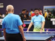 Tenis Meja Kepala Daerah di PORNAS XVII KORPRI, Herman Deru Buktikan Semangat Sportivitas