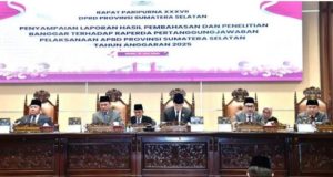 Gelar Paripurna XXXVII, DPRD Sumsel Beri Sejumlah Rekomendasi untuk Perbaikan Tata Kelola Keuangan