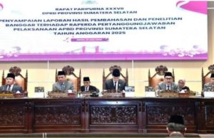 Gelar Paripurna XXXVII, DPRD Sumsel Beri Sejumlah Rekomendasi untuk Perbaikan Tata Kelola Keuangan